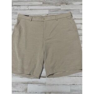 Mens Greg Norman Performance  Shorts Sz 40 Khaki Golf
